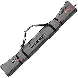 Brubaker Skitasche Carver Performance Schwarz Grau - Gepolsterter Skisack für 1 Paar Ski und Stöcke - Reißfester Ski Bag 170 x 34