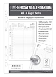 Timer Ersatzkalendarium A5 2022 - Bürokalender - Buchkalender A5 (15x21 cm) - Universallochung - 1 Tag 1 Seite - 352 Seiten - Alpha E