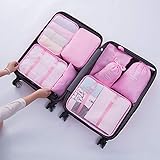 Egurs Packing Cubes 8 Sets Reisegepäck-Organisatoren Aufbewahrungsbeutel | Wasserdicht | R