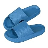 MoneRffi Damen Herren Badeschuhe Slippers Cloudyzz Schlappen Pantoletten Rutschfest Badelatschen Strand Sandale(Blau,42/43 EU)