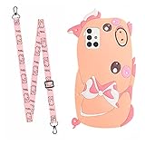 LeviDo Kompatibel für Samsung Galaxy Note 10 Lite/A81/M60S Hülle Silikon Verstellbarer Abnehmbar Necklace Hüllen mit Band Gummi Bumper Case Crossbody Handyhülle Schutzhülle Stoßfest Cover, Schw