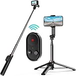 TELESIN 3-in-1 Selfie-Stick, kabellos, Fernbedienung, Controller für GoPro Hero 10 black, Hero 9/8, Selfie-Stativ, mit Bluetooth Remote Shutter für iPhone Samsung Huaw