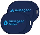 musegear Schlüsselfinder Mini mit Bluetooth App I Keyfinder laut für Handy in dunkelblau 2er Pack I GPS Ortung/Kopplung I Schlüssel F