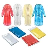 Zilosconcy 80 Pack Einweg Notfall Regenponcho, Erwachsene Hood Poncho Regen Cape wasserdichter Einweg-Regenmantel Tragbarer Durchsichtig Regenbekleidung Outdoor Wandern Camping