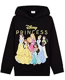 Disney Prinzessinnen Hoodie Mädchen, Kapuzenpullover, Kinder Kleidung für Mädchen, Geschenke, 92-152 (5-6 Jahre, Schwarz, 5_Years)