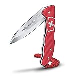 Victorinox Taschenmesser Hunter Pro Alox mit Wunsch Gravur auf der Klinge I Geschenk für Männer Frauen I zum Geburtstag I Schweizer Taschenmesser personalisiert mit 4 Funktionen (rot)