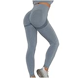 Achimlt Damen Sport Leggings Lange Blickdicht Yoga Leggings Figurformende Sporthose Yogahose Fitnesshose mit Hohe Taille Bauchkontrolle Push Up Leggins Sporthose Laufhose Freizeit (Blau, S)