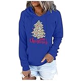 TTWOMEN Weihnachtsfrauen Langarm-Kapuzen-Sweatshirt Lässige Schlichte Pullover Pullover Hoodies Tops mit T