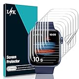LϟK 6 Stücke Schutzfolie für Apple Watch 7 41mm Folie mit Ring - Blasenfrei Kratzfest Hüllenfreundlich Anti-Staub HD Klar Selbstheilung Flexible TPU Displayschutzfolie für iWatch 41mm / iWatch 7