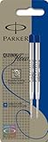 Parker S0909590 Ersatzminen QuinkFlow (für Kugelschreiber, mittlere Strichbreite, blaue Tinte, 2er-Pack)