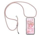 XTCASE Handykette kompatibel mit Samsung Galaxy A5 2017 A520 Hülle, Smartphone Necklace Handyhülle mit Band Transparent Schutzhülle Stossfest - Schnur mit Case zum Umhängen in Roség