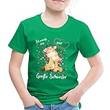 Spreadshirt Ich Werde Eine Große Schwester Herz Giraffe Kinder Premium T-Shirt, 122-128, Kelly G
