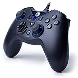 IFYOO V108 Wired PC Controller USB Gaming Gamepad Joystick für Windows 10/8/7/XP(Computer & Laptop), Steam, Android und PS3, 3M USB Kabel, Dual-Vibration, XInput/DInput - Blau Schw