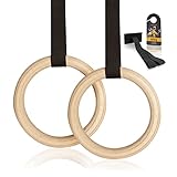 High Pulse® Turnringe inkl. Türanker, Türschild + Übungsposter – Gymnastikringe aus Holz für EIN effektives Eigengewichtstraining zuhause oder drauß