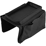 Dongbin Armlehne Tasche, Sofa Armlehne Hänge TV-Fernbedienung Couch-Organisator-Beutel-Speicher Mit Cupholder Tablett Couch-Behälter-Aufbewahrungsfach (Schwarz),Schw