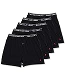 Polo Ralph Lauren Herren-Boxershorts, klassische Passform mit Feuchtigkeitstransport, 5er-Pack, schwarz, Larg