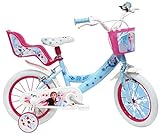 Disney Frozen 2 14 Zoll Kinderfahrrad Geschenk 3 Jahre Mädchen Anna und ELSA Eiskönigin 2 Kinder Fahrrad ab 3,5 Jahre mit Fahrradkorb und Schutzblech Spielzeug