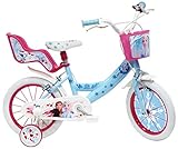 Disney Frozen 2 14 Zoll Kinderfahrrad Geschenk 3 Jahre Mädchen Anna und ELSA Eiskönigin 2 Kinder Fahrrad ab 3,5 Jahre mit Fahrradkorb und Schutzblech Spielzeug