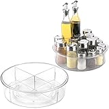 Puricon [2er-Set] Küchen Kühlschrank Rund Organizer Drehbar, Lazy Susan Organizer, Drehteller Gewürzhalter für Vorratsdosen und Gewürze, Drehplattes Gewürzregal -Durchsichtig