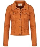 Rock Creek Damen Jeans Jacke Übergangs Jacke Denim Blouson Stretch Kurz Classic Jeansjacken Urban Stonewash D-401 Orange M