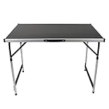 Wohaga® Aluminium Universaltisch Klapptisch Tapeziertisch Partytisch 4fach verstellbar Campingtisch Heimwerker Multifunktionstisch Gartentisch Schwarz Silb