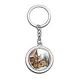 Deutschland Fuggerei Augsburg Schlüsselanhänger Souvenir Spin Kristall Metall Edelstahl Kette Stadt Reise Geschenk