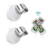 LIGHTESS 2 Stücke Wandstrahler Innen Batteriebetrieben Spot Lampe LED mit Fernbedienung Wandspot mit Schalter für Küche Halle Studio usw