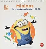 Minions Postkartenkalender. Postkartenkalender 2020. Monatskalendarium. Spiralbindung. Format 16 x 17