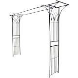 ALEOS. Eleganter XXL Rosenbogen Rankhilfe Pergola aus Metall schwarz Modell 5040