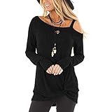 RWXXDSN Herbst- Und Wintermode Damen Casual Tops, LangäRmelige NäHte Geknotet TräGerlosen Sling Einfarbig