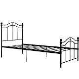 LYN Bettrahmen Bettgestell Gebogenes Metallbett Mit Zwei Kopfträdern, Geeignet Für Schlafzimmerbettrahmen Und Gästezimmer Bettrahmen Für Kinder Und Erwachsene 200x90