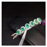 SYXYSM Armband Natürlicher echtem opalem Armreif 925 Silber Feinschmuck für Männer oder Frauen (Gem Color : Natural Emerald)