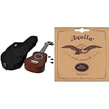 CASCHA EH 3953 Sopran Ukulelen Set (3-Pick) mit Tasche + Aquila 4U Aquila Sopran-Ukulele Satz, Standard-Stimmung 4U, New Nylgut,Key of C, GCEA, Saitenlänge 60 cm B