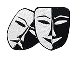 Theater Masken Happy & Sad Patch zum Aufbügeln | Film Patches, Bügelbild, Flicken, Hollywood Aufnäher Finally H