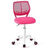 Aingoo Schreibtischstuhl Kinderstuhl Jugenddrehstuhl Kinderdrehstuhl Ergonomie Stuhl höhenverstellbar Drehstuhl für Mädchen Kinder Jugend Belastbar 100KG, Rosa, 40 * 44 * 75 * 85