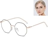 HOUSON blaulichtfilter Brille Damen Anti Blaulicht Brille Polygon Computer Brille blockierung uv Brillen für Damen H