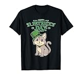 Happy St. Patricks Day Irland Katze m. grünem Hut irisches T-S