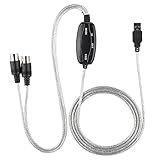 Weikeya Konforme USB MIDI Kabel, Musik Studio 190 cm Profi Stereo Kabel Ab