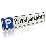 Betriebsausstattung24® Geprägtes Parkplatzschild aus Aluminium in Nummernschildform | Privatparkplatz | KFZ-Kennzeichen | für Ihren Parkplatz & Stellplatz | Originalmaße 52,0 x 11,0