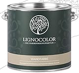 Lignocolor Wandfarbe Innenfarbe Deckenfarbe Kreidefarbe edelmatt 2,5 L (Weiss) 60 Farbtö