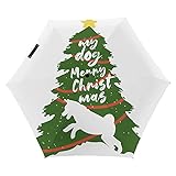 Haustier-Katze-Hunde-Weihnachtsbaum-grün-T-Shirt-Regenschirm;bedruckter Regenschirm und Sonnenschirm;kompakter faltbarer Reiseschirm/automatisches Öffnen und Schließen kompakter Faltschirm H