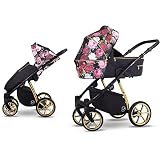 Kinderwagen 3in1 2in1 Isofix Nur 12,8 Kg Leichtbau bis 22 KG nutzbar Pax by Lux4Kids Rose PX04 3in1 mit Baby