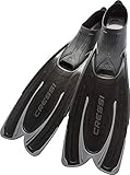 Cressi Agua - Unisex Premium Flossen Self Adjusting zum Tauchen, Apnoe, Schnorcheln und Schwimmen, Schwarz (Schwarz/Silber), 41/42