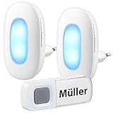 CASAcontrol Lichtklingel Funk: Steckdosen-Funk-Klingel mit optischem Signal & zweitem Empfänger, IP54 (Klingel mit Licht)