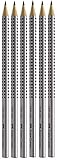 Faber-Castell 117697 - 6 Bleistifte GRIP 2001, Härtegrad: HB, Schaftfarbe: silb