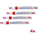 hallenwerk ROT/Red 4X Stück Reifen Stift Reifenmarker Auto, Motorrad, Fahrradreifen Reifenmarkierungsstift Reifenstift Marker Stift Beschriftung wasserfest Wetterfest -101934