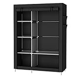 UDEAR Kleiderschrank Faltschrank Wäscheschrank Schrank Kleidung Speicherorganisator Canvas 105 * 45 * 170 cm Schw