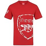 Arsenal FC - Herren T-Shirt mit Grafik-Print - Offizielles Merchandise - Geschenk für Fußballfans - Rot mit Vereinswappen - L