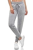 Smith & Solo Women's Jogging Bottoms - Sports Trousers Women Cotton | Sweatpants Slim Fit Casual Trousers Long | Training Trousers Fitness High Waist - Jogger Running Trousers Modern - Grey - M