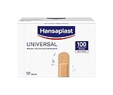 Hansaplast Universal Pflaster, schmutz- und wasserabweisende Wundpflaster, Pflaster Set mit starker Klebkraft & Bacteria Shield als Großpackung, 100 Strip